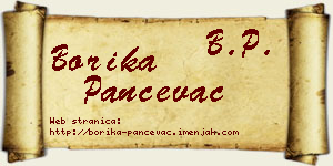 Borika Pančevac vizit kartica